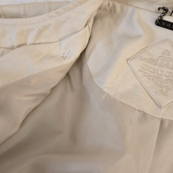 Jou Jou Cream Faux Leather Moto Jacket with Functional Deep Pockets! | 2X - Picture 12 of 16